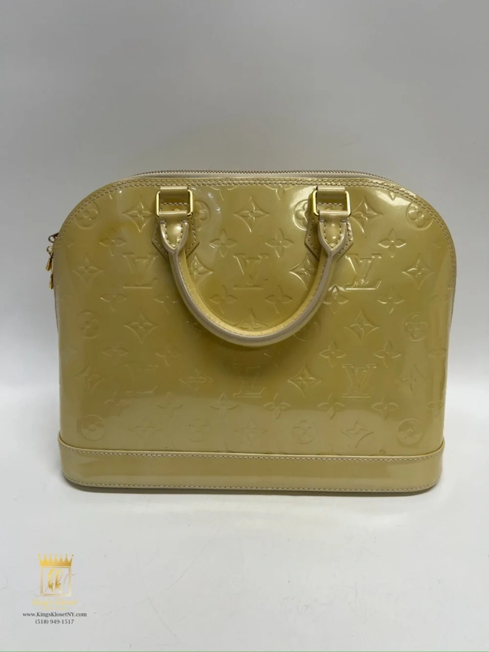 Louis Vuitton Olive Patent Vernis Alma Satchel - Picture 3 of 14